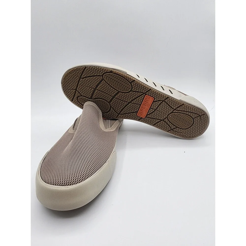 Sperry Mesh Slip On Boat Shoes Tan Beige Size 8